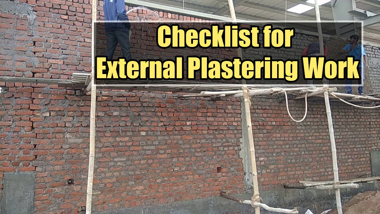 Checklist for External Plastering Work in Building Construction Work