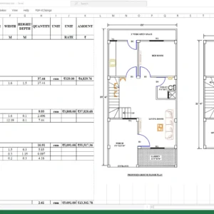 Duplex Plan With Estimate Excel Sheet