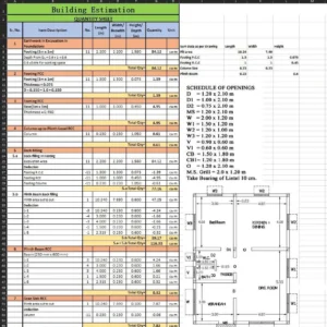 Building Estimation Quantity Excel Sheet
