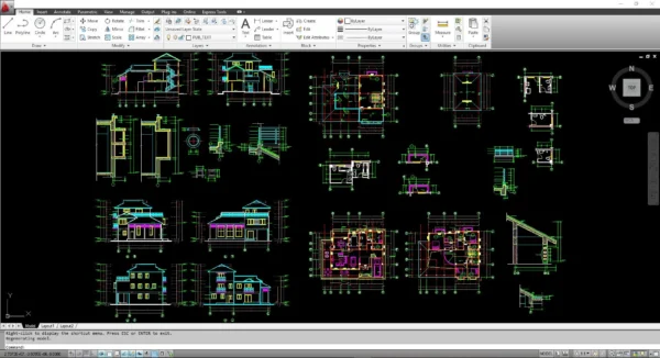 2 BHK House Autocad Plans With all Details