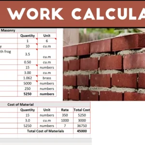Brick Work Calculation Excel Sheet