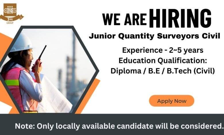 Looking for Junior Quantity Surveyors Civil in 3EG Group